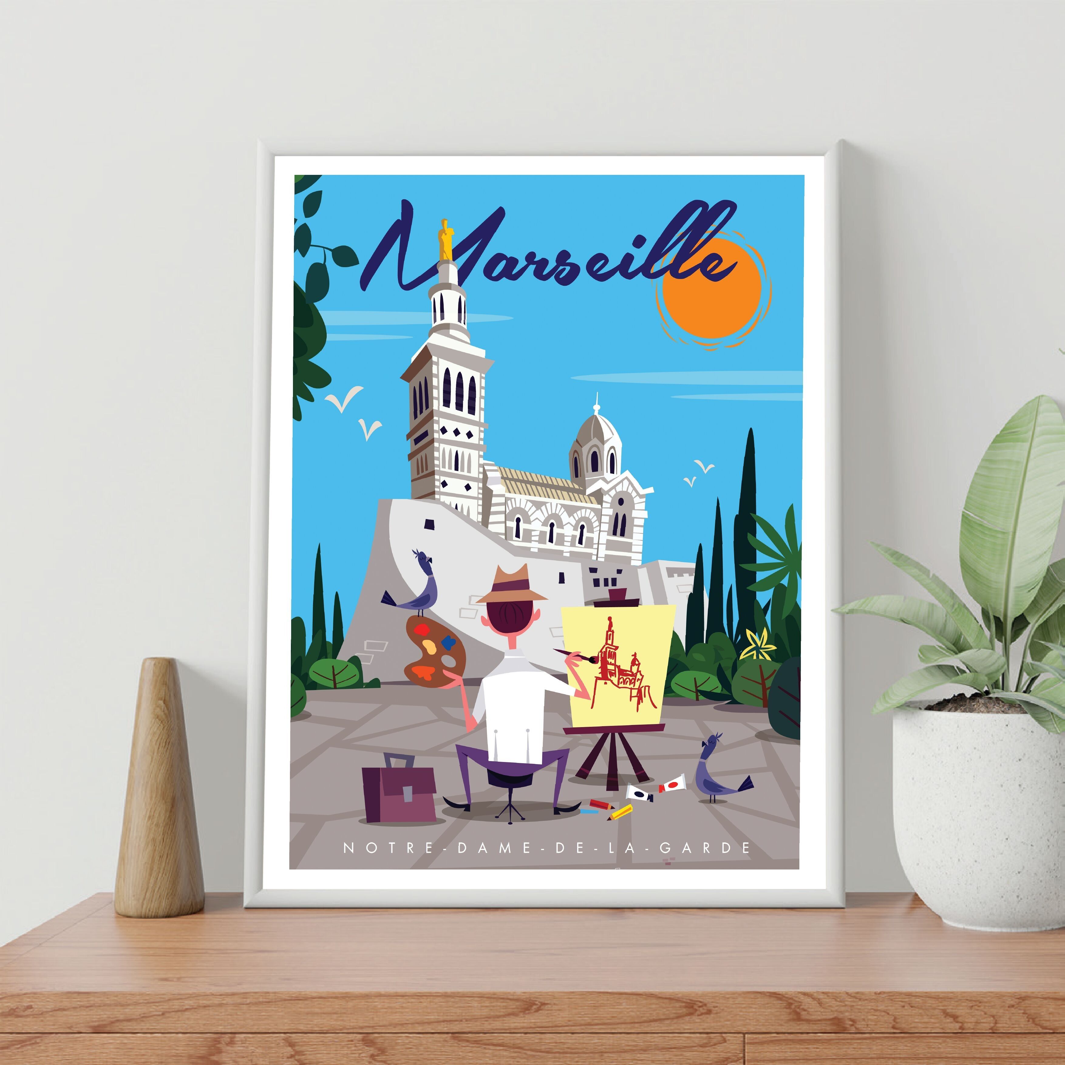 MANIFESTO 30 CM PER 40 CM MARSIGLIA NOSTRA SIGNORA DELLA GUARDIA