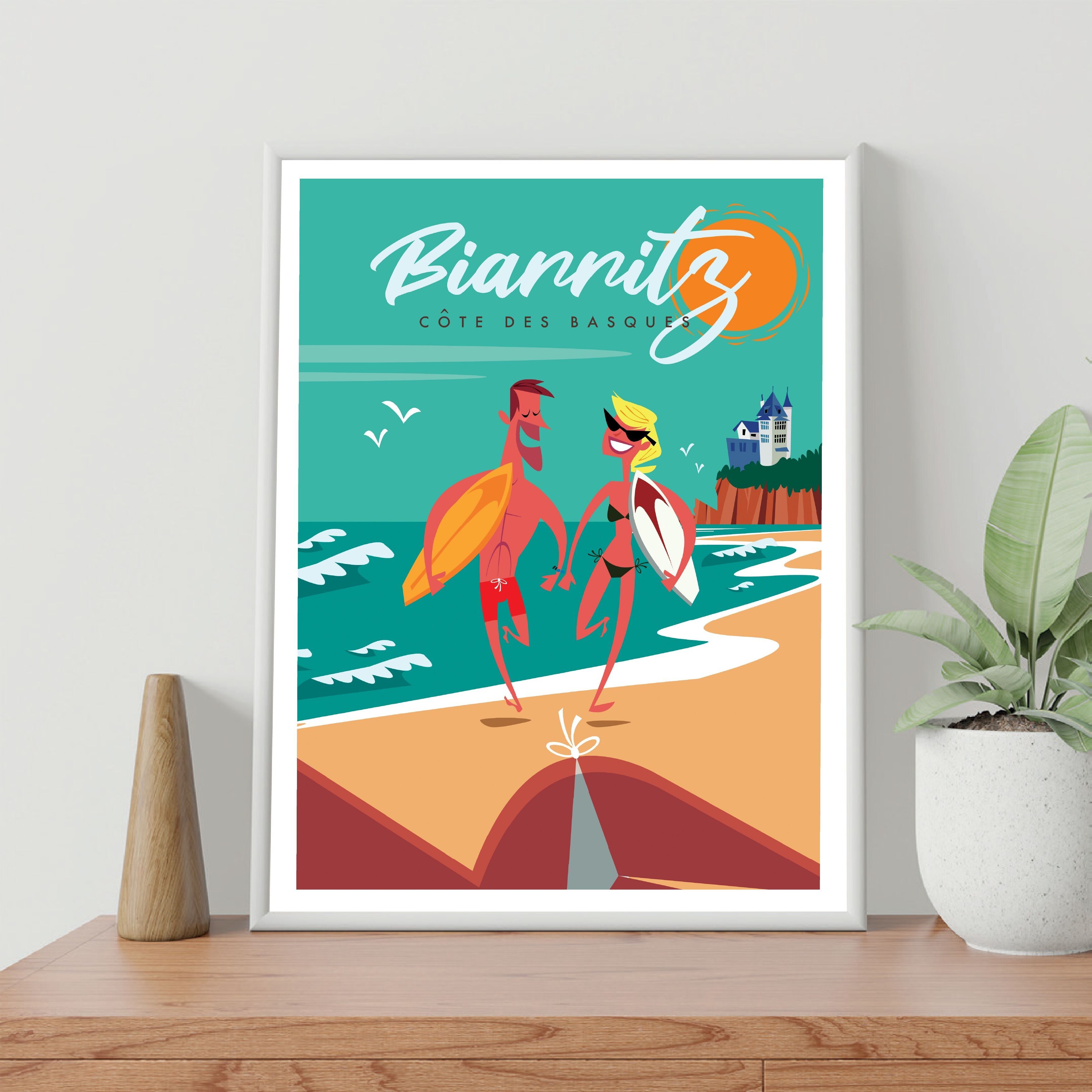 POSTER 30 CM DI 40 BIARRITZ CÔTE DES BASQUES