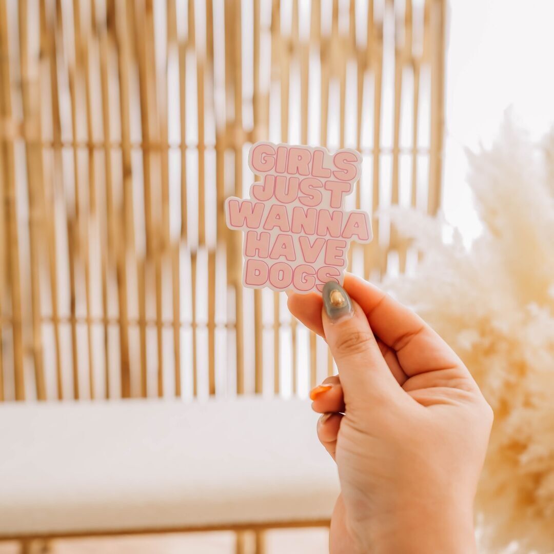 Adesivo "Le ragazze vogliono solo avere cani"
