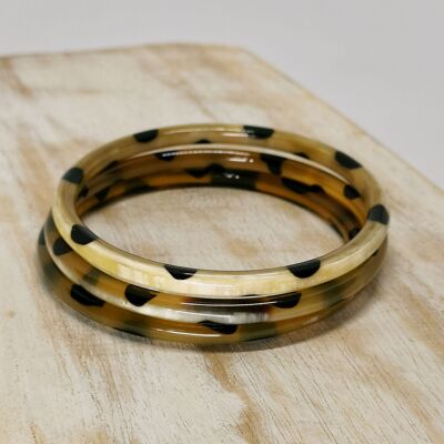 Leopard horn bangle