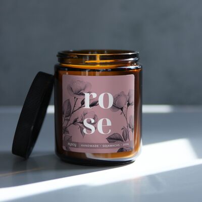 blooom scented candle in a glass | Rose
