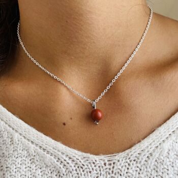 Collier Uniperle Jaspe Rouge 1