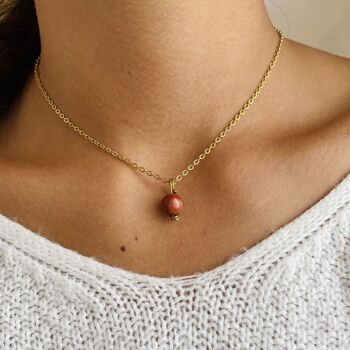 Collier Uniperle Jaspe Rouge 2