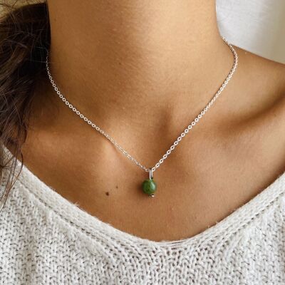 Uniperle-Halskette aus grüner Jade