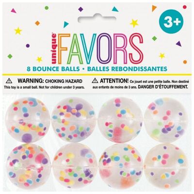 Palline di coriandoli rimbalzanti 8 pezzi