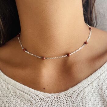 Collier Anthéa Jaspe Rouge 1