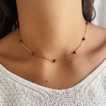 Collier Anthéa Jaspe Rouge 2