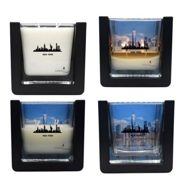 Bougie surprise parfumée - Villes - New York - 235 gr de cire végan