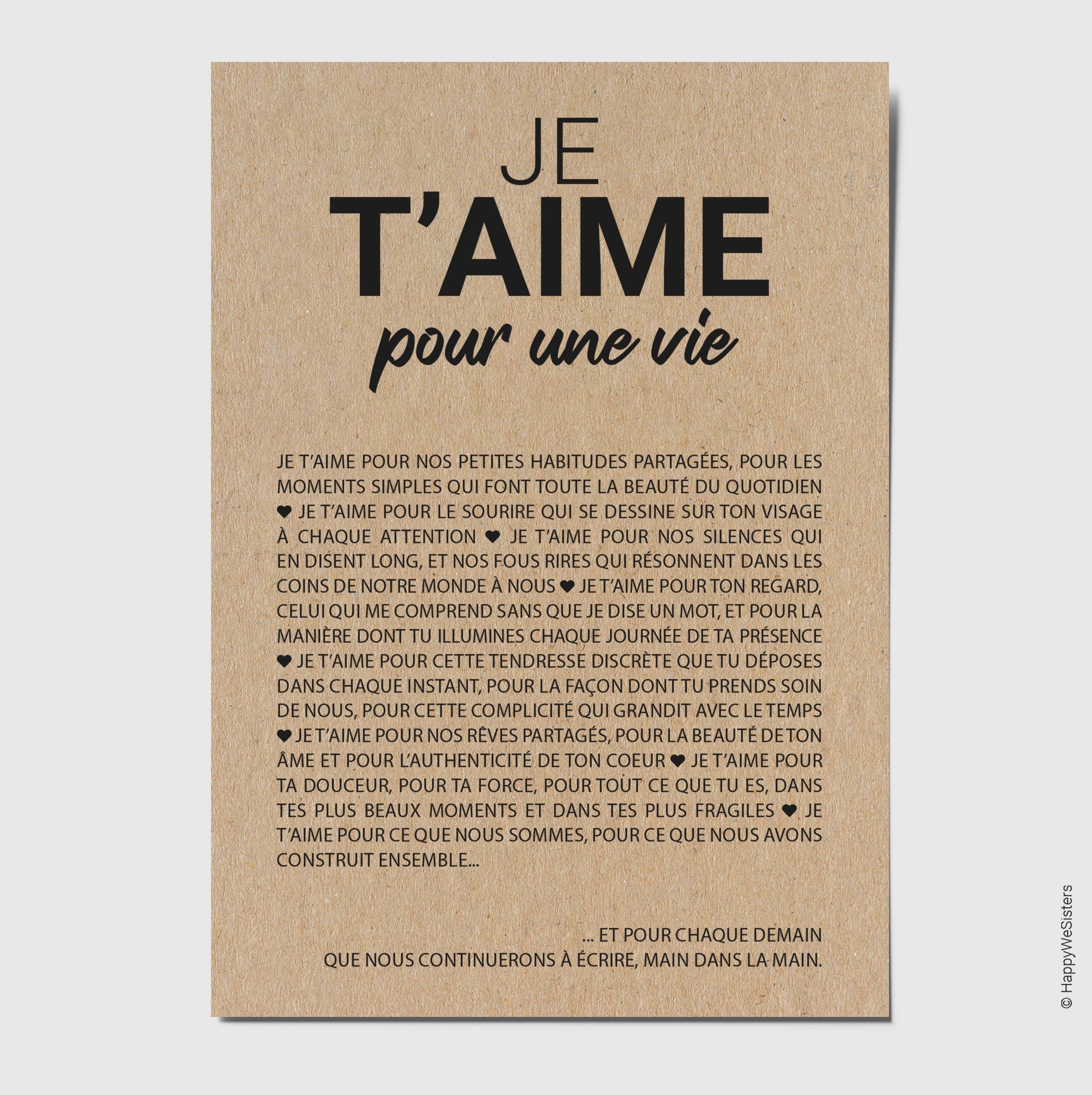 Karte „Ich liebe dich ein Leben lang“