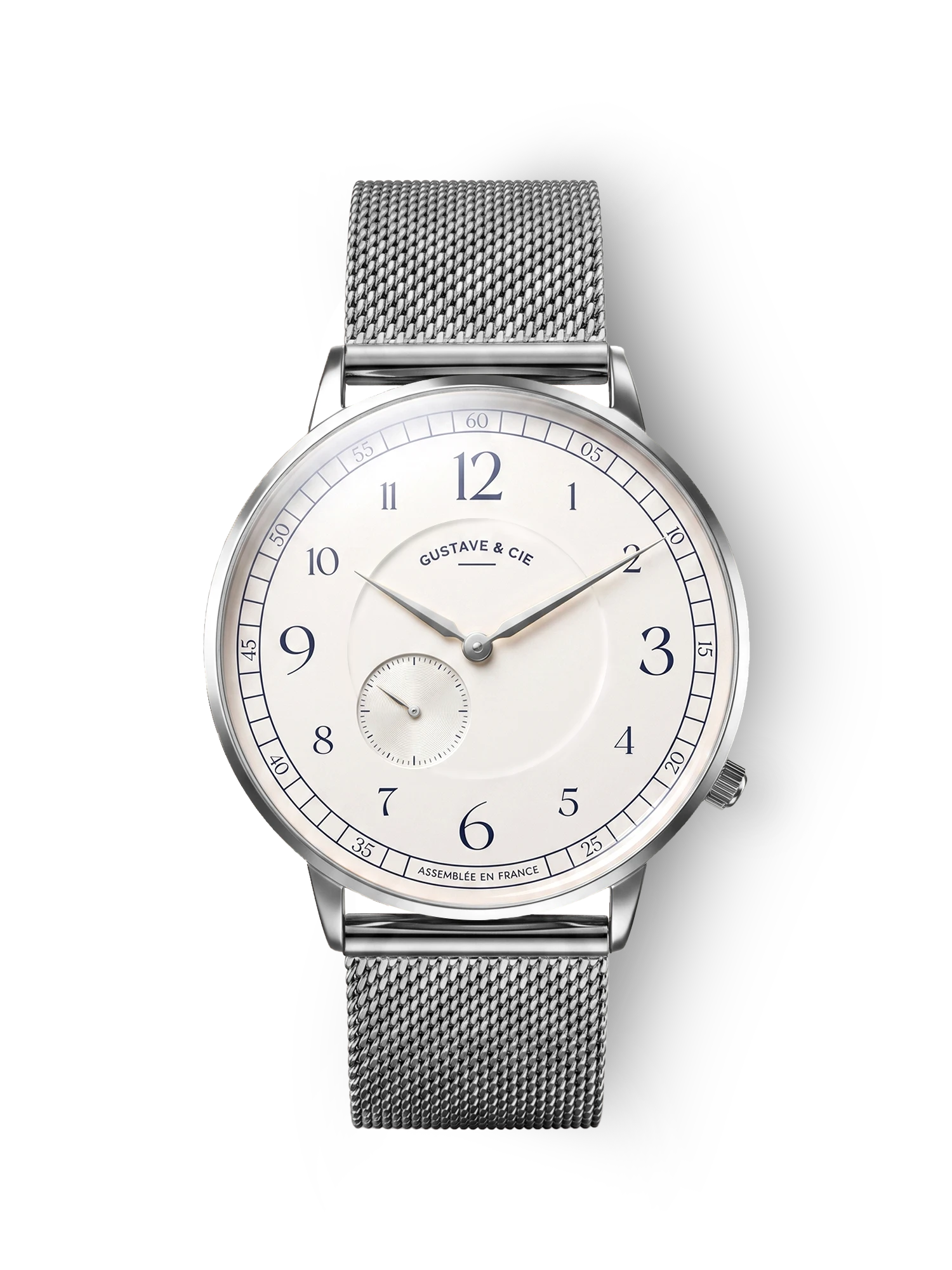 Hector 12H Silber- und Weißuhr – 40 mm silbernes Milanaise-Armband