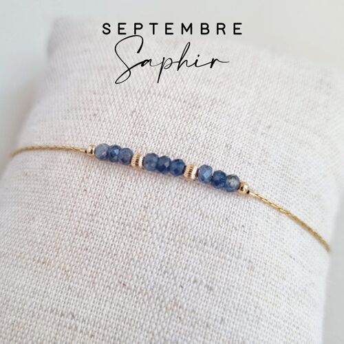 Bracelet pierre de naissance du mois de septembre : saphir