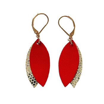 Boucles d'oreilles courtes MINI-PETALE Rouge 1