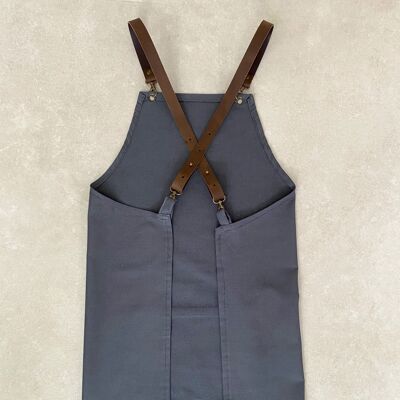 Marengo Gray Panama Apron Leather Straps