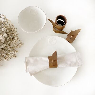 4-PACK OF BROWN LEATHER NAPKINS