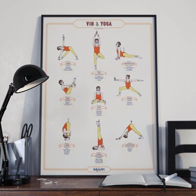 Poster Wine & Yoga MEN - 50 x 70 cm