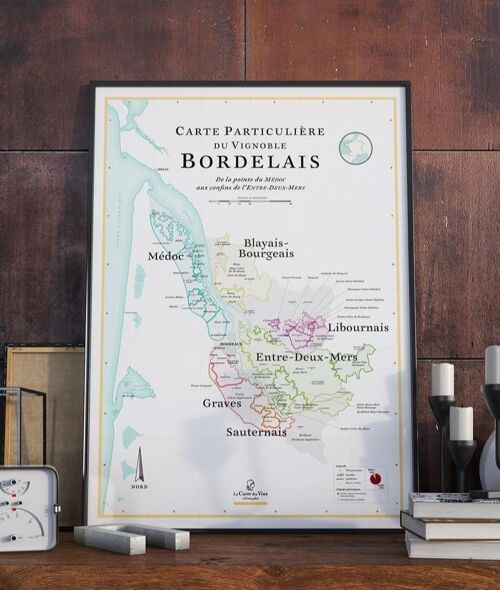 Carte des Vins de Bordeaux - 50 x 70 cm