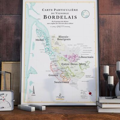 Carte des Vins de Bordeaux - 50 x 70 cm