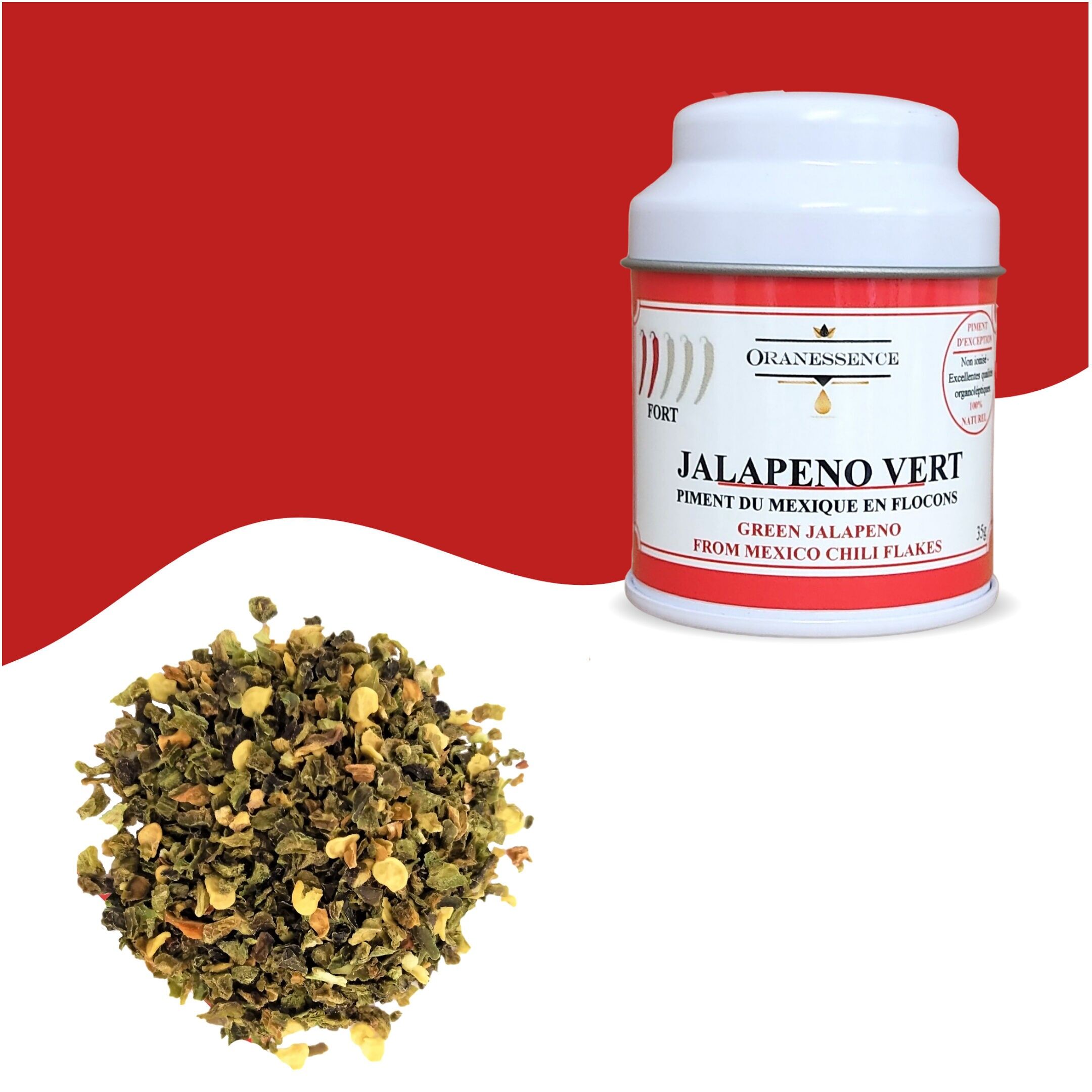 Scaglie di pepe jalapeno verde - FORTE