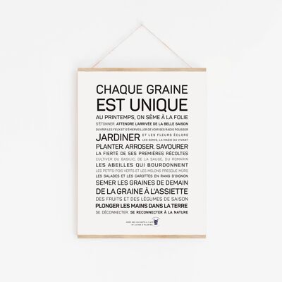 Every seed is unique poster (gardening) - A3