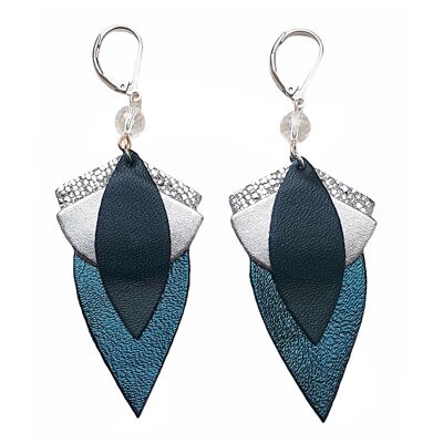 Pendientes GRAND LOTUS Azul Petróleo