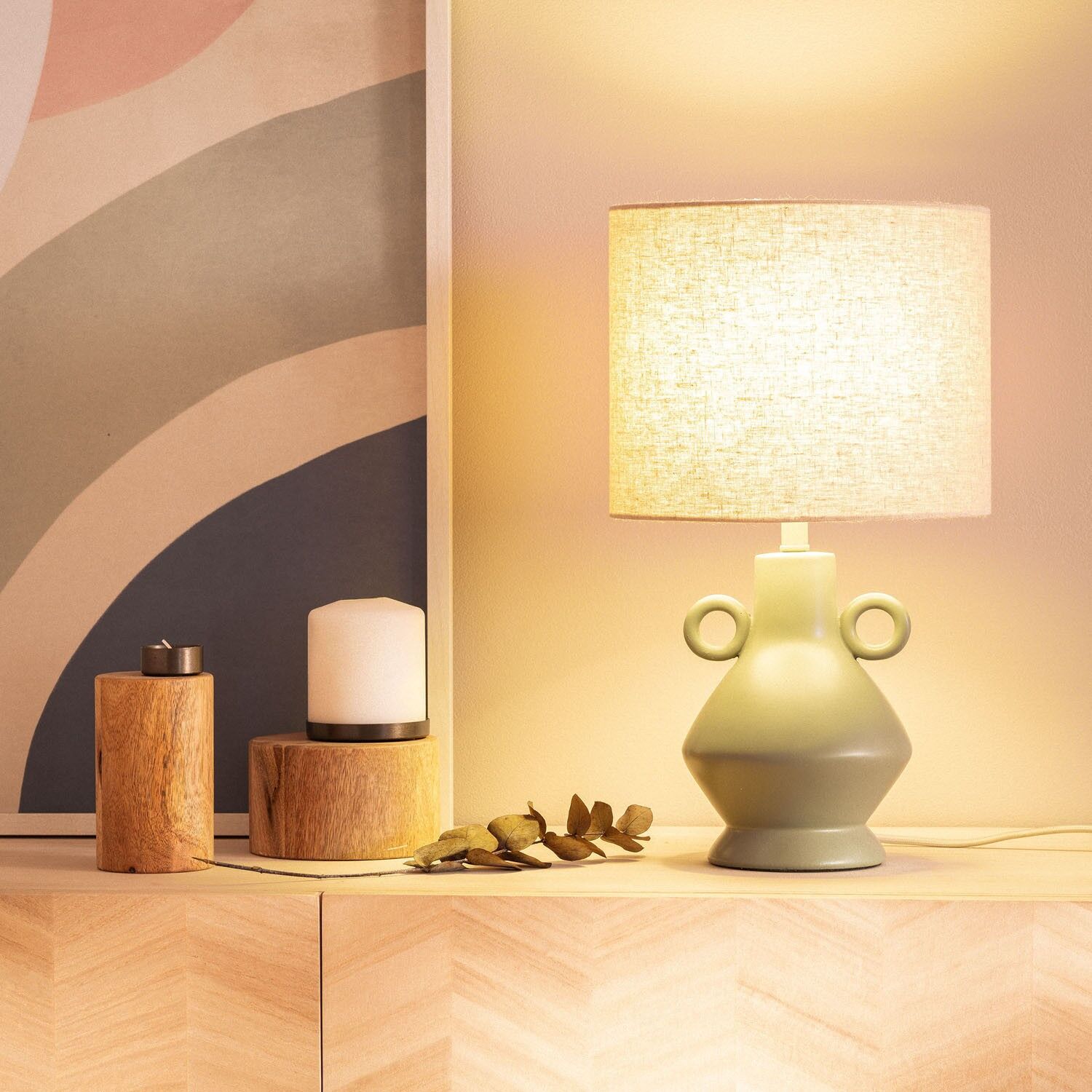 Lampe de table en résine Ledkia Moudrost