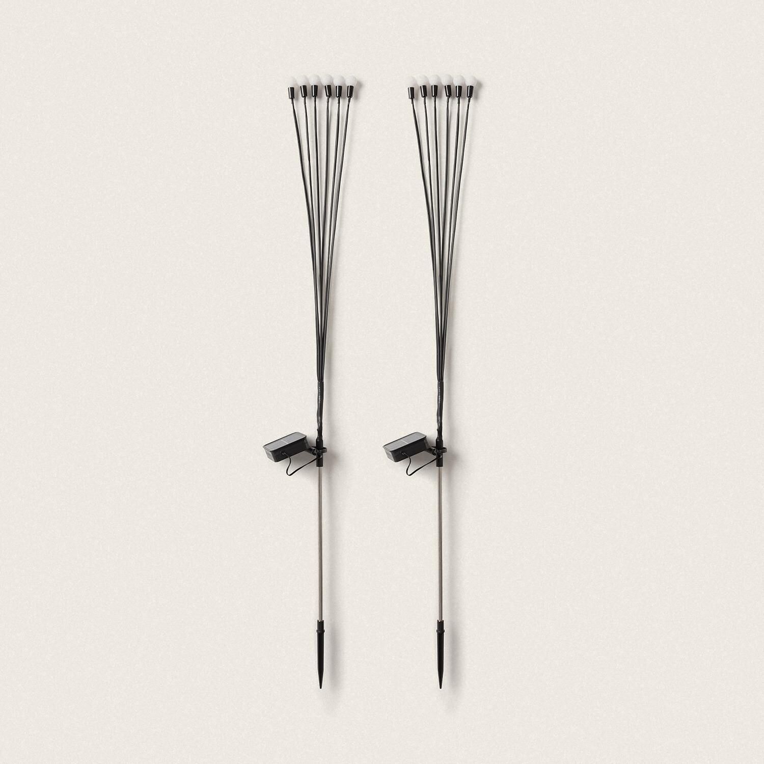 Ledkia Pack de 2 Pinchos LED Solar Exterior LightningBug