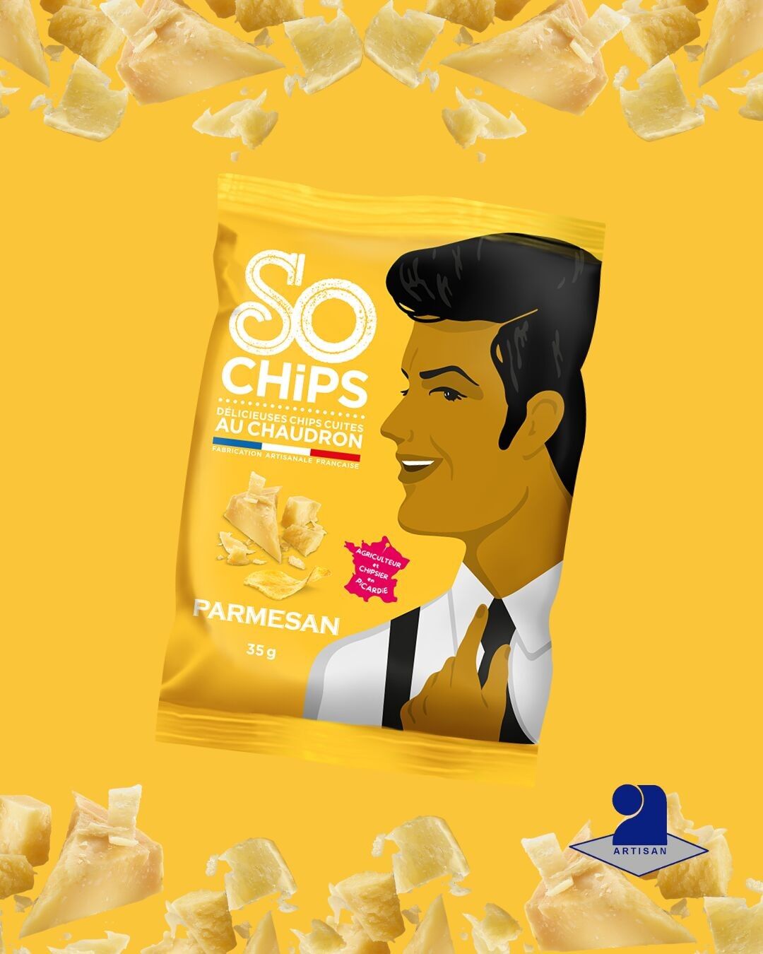 Parmesan AOP Chips 35g Artisan Quality Label