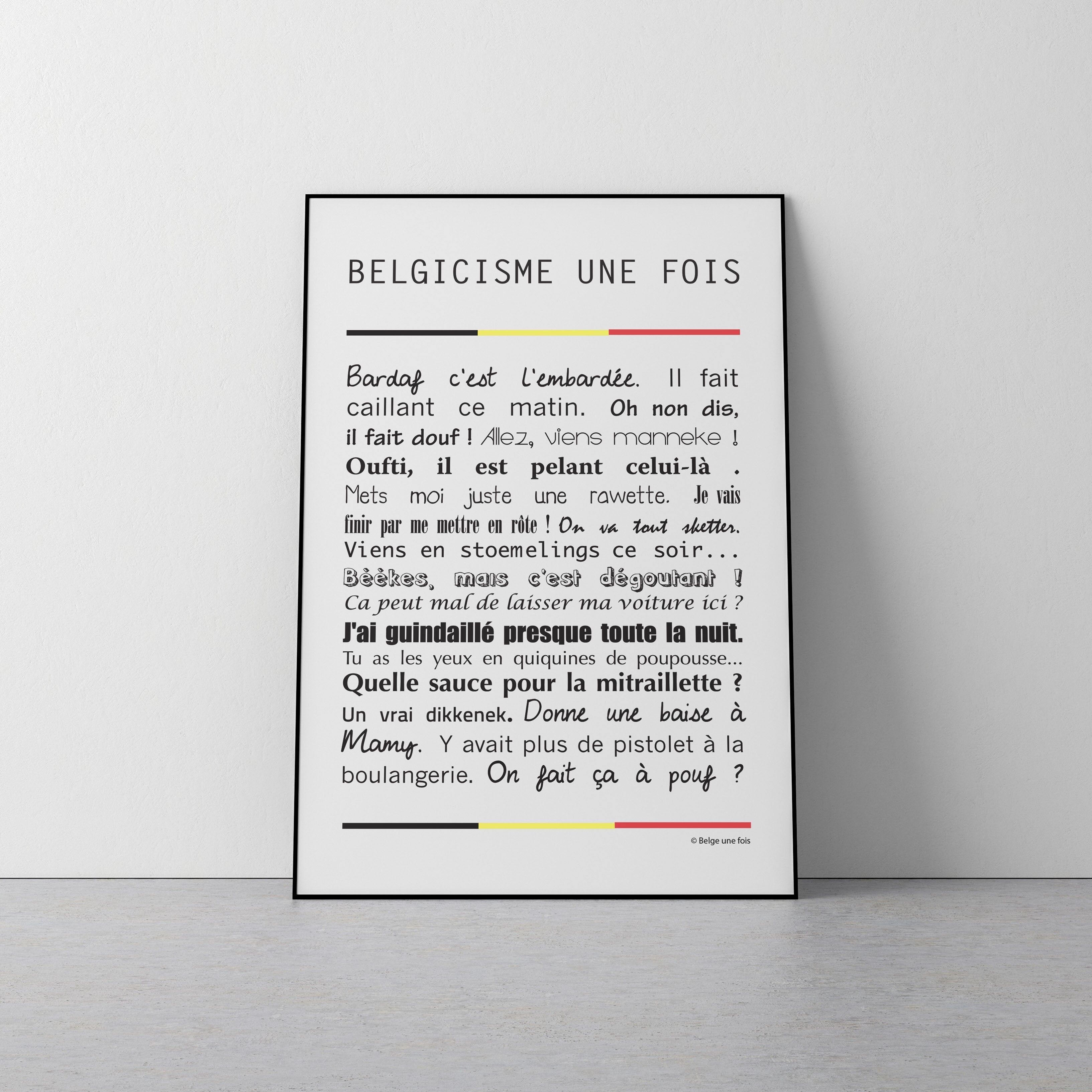 Poster 50x70 Belgizismen Einmal