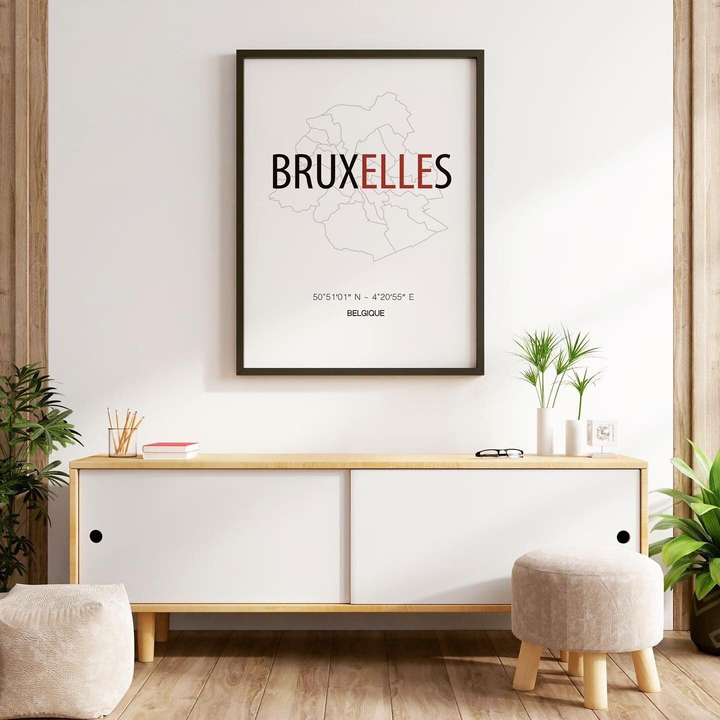 Poster Brüssel Karte