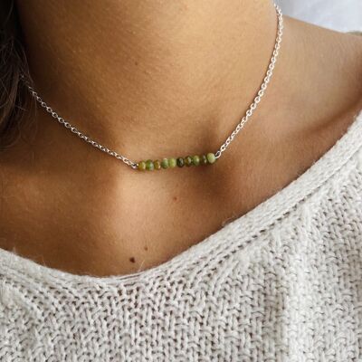 Collier Facette Opale Verte