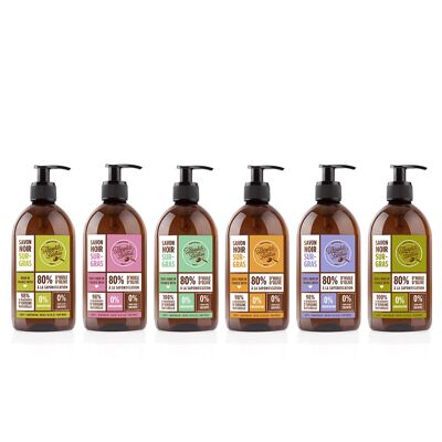 Face & body hygiene implantation pack - Black body soaps 500ml with olive oil.