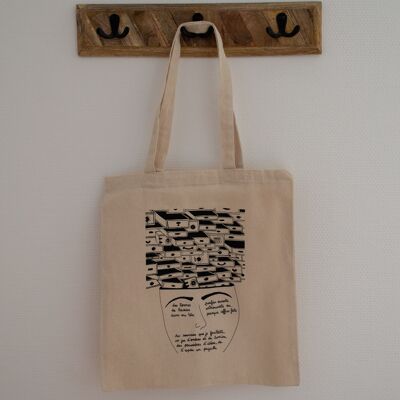 Tote bag "Des tonnes de tiroirs dans ma tête" - 38x42cm