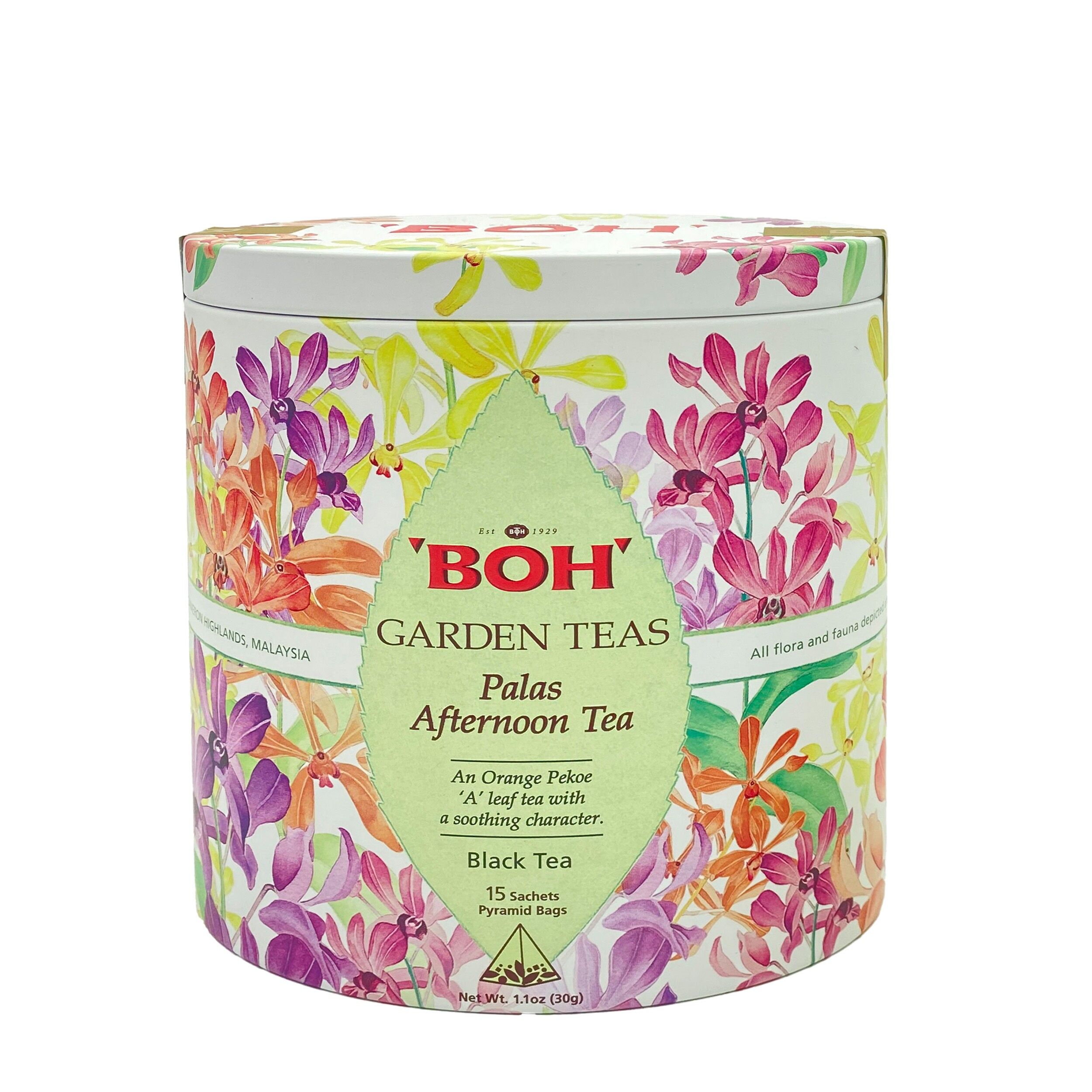 Thé noir BOH Garden Tea Palas Afternoon 15 sachets de thé pyramidaux dans une boîte