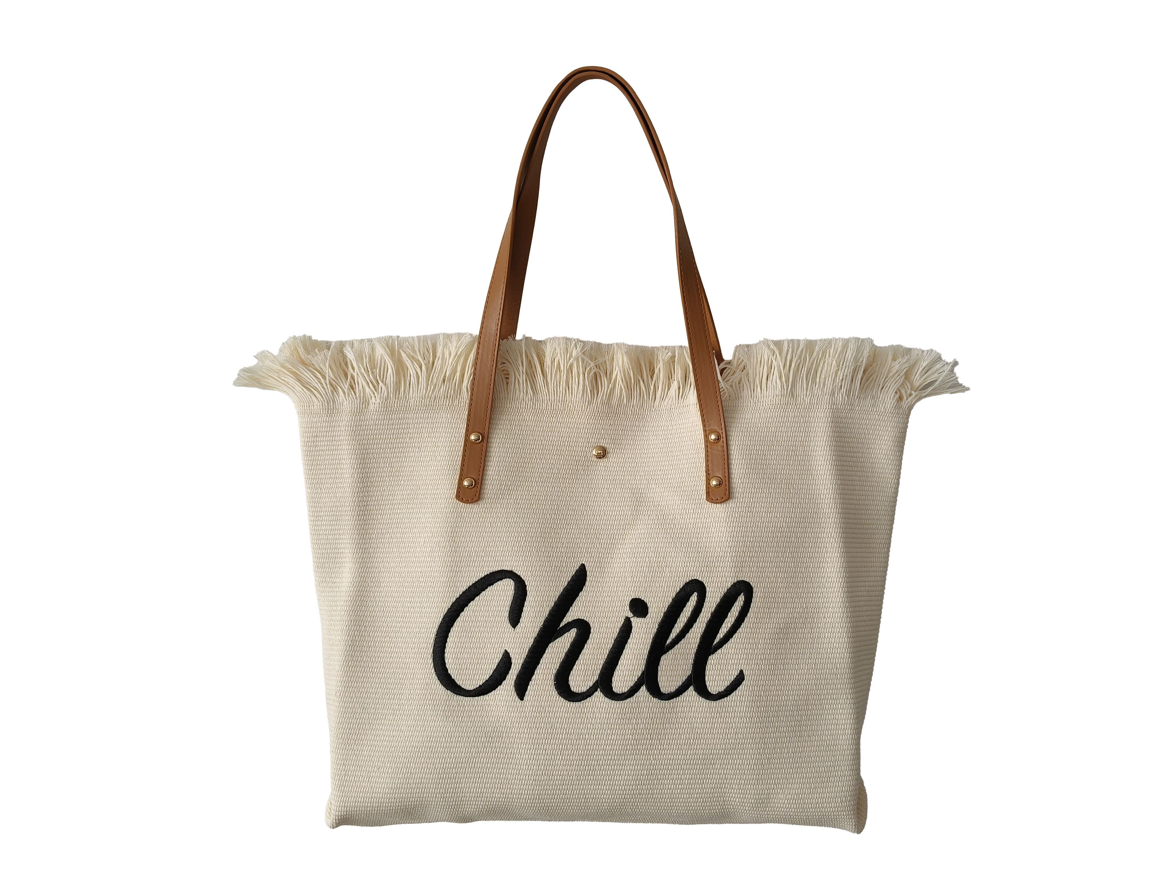 Confezione da 10 sacchetti in cotone con frange CHILL