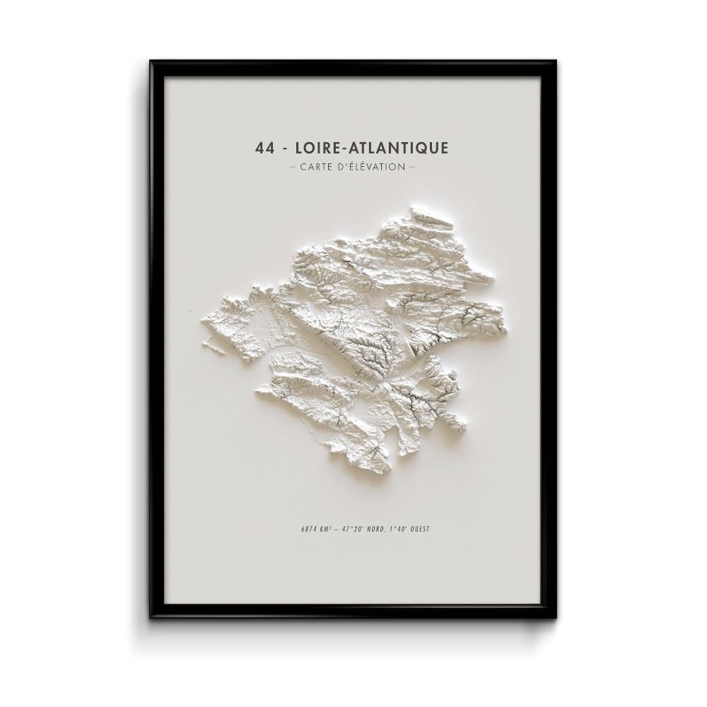 Mappa altimetrica della Loira Atlantica