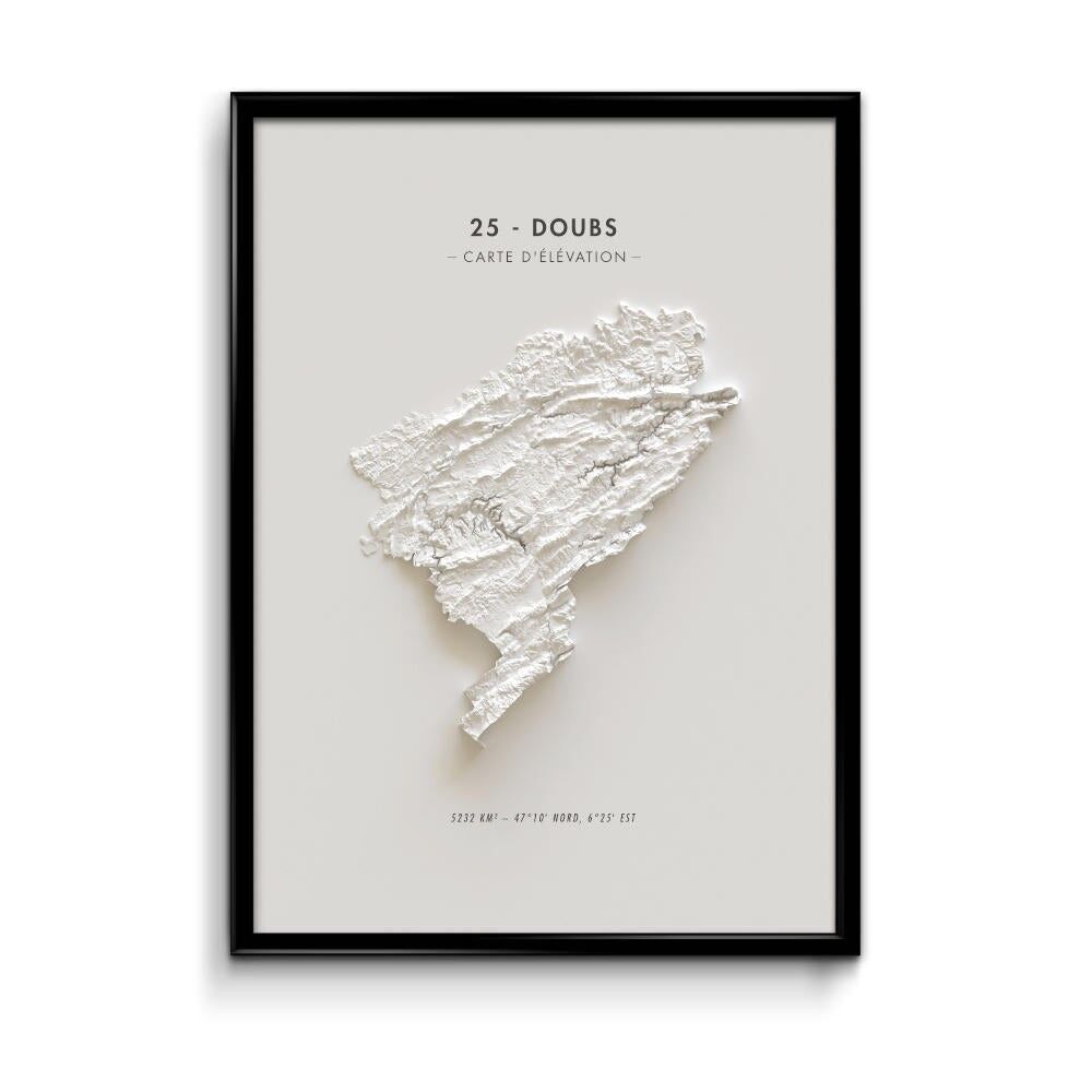 Mappa altimetrica del Doubs