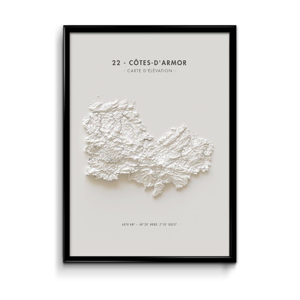 Mappa altimetrica delle Côtes d'Armor