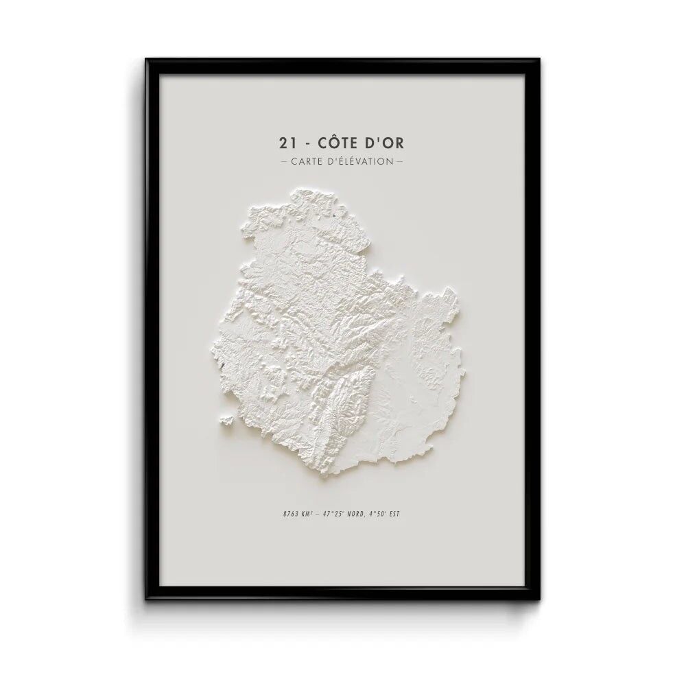 Mappa altimetrica della Côte d'Or