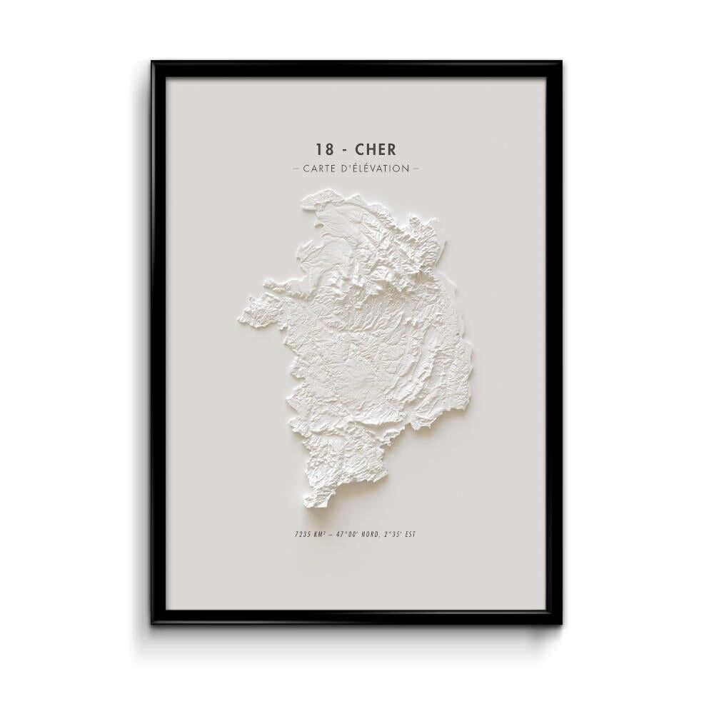 Mappa altimetrica di Cher