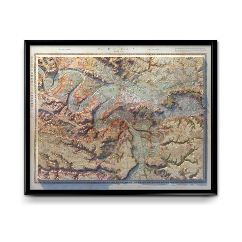 Carta geologica di Parigi e dintorni 1889