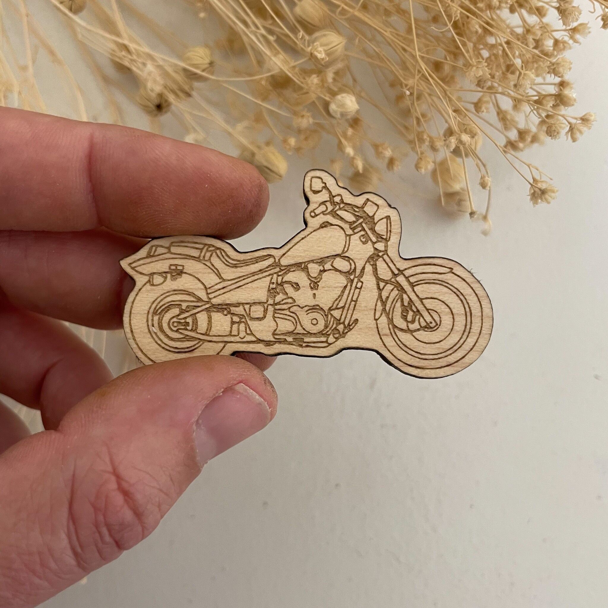Imán de madera de motocicleta Harley