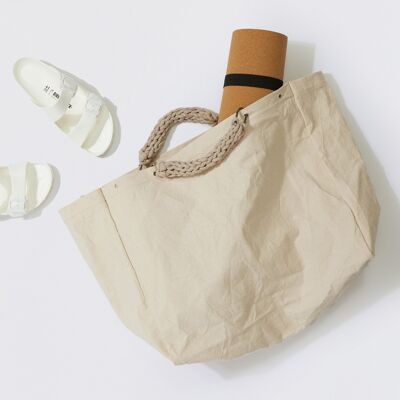 “Mama Canvas Over-sized” tote bag beige