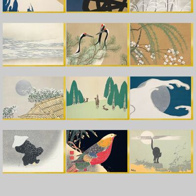 Cartes doubles « scènes japonaises »: 12 modèles x6 au visuel format paysage