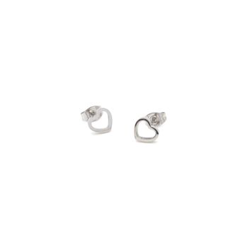 Boucles d'oreilles coeur ouvert argent