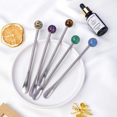 Agitadores de bebidas con forma de cucharilla de bola de cristal