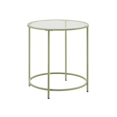 Bijzettafel round glass laurier green-transparent