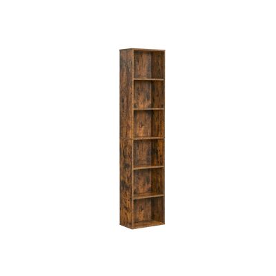 Caja de libros, con 6 niveles 24 x 40 x 178,5 cm marrón vintage