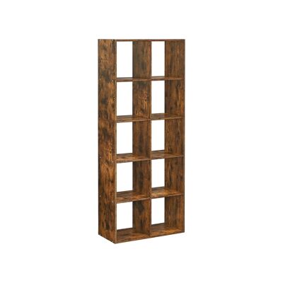Boekenplank con 10 vakken, marrón vintage
