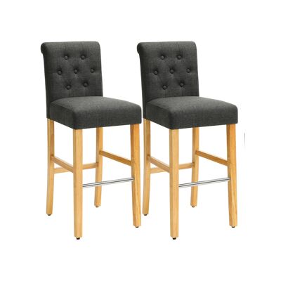 Barkrukken avec rugleuning, lot de 2