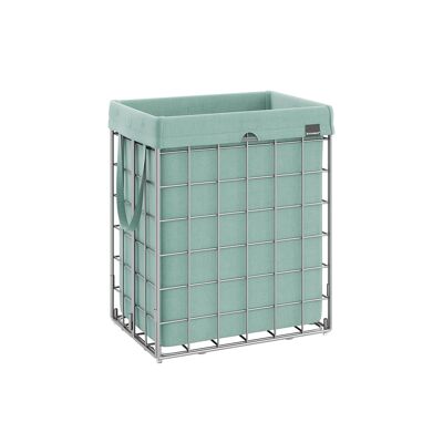 Wasmand 90L disponibile con telaio in filo metallico argento-verde menta